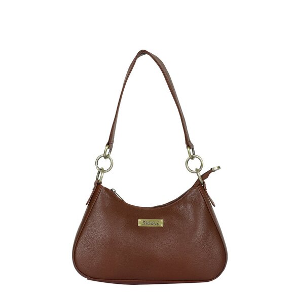 Women's Brown Leather Hobo Shoulder Bag -Top Handle Tote Bag, Satchel Purse - Picture 1 of 10